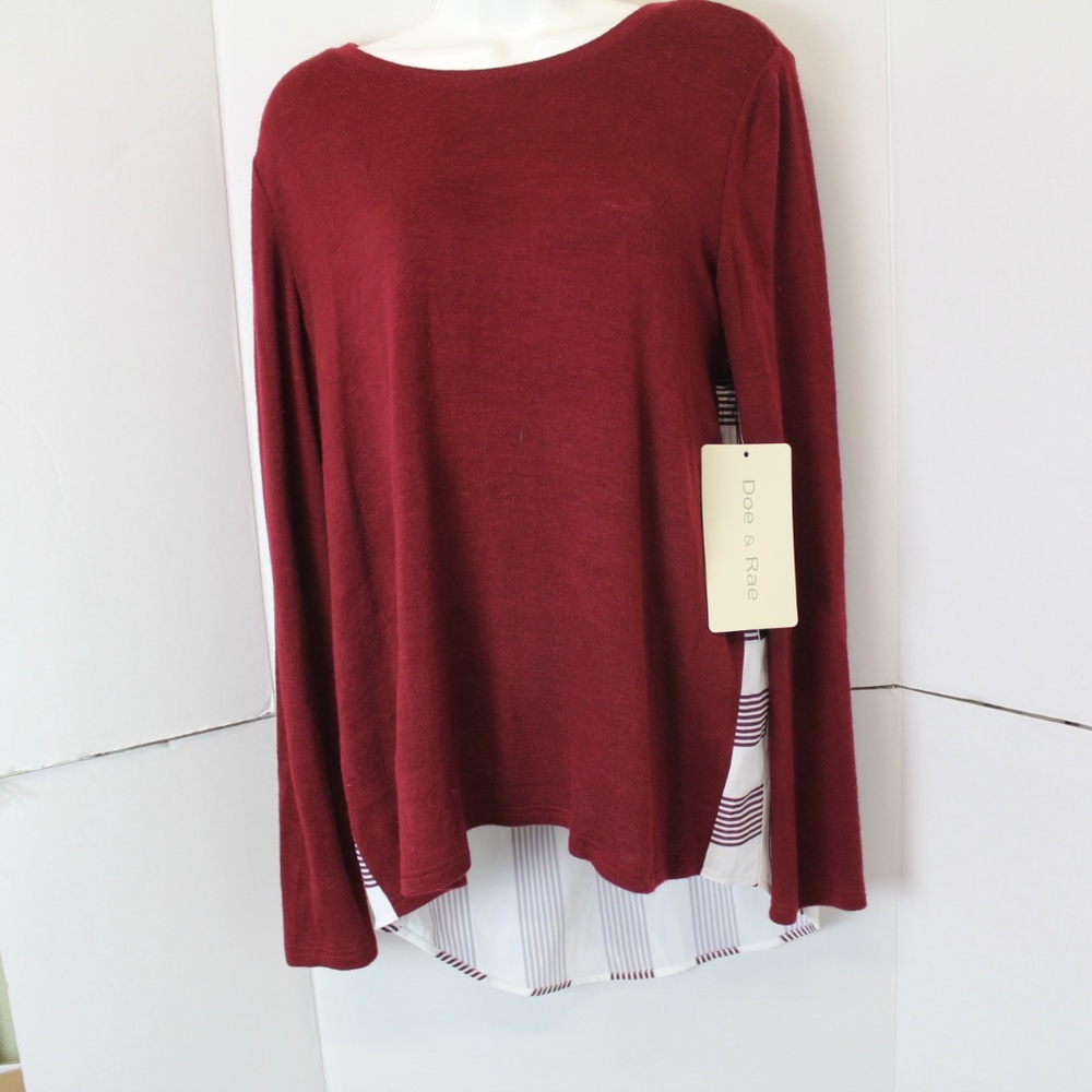 doe & rae blouse size s burgundy